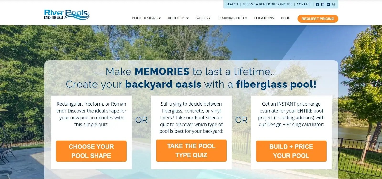 River Pools and Spas leverages customer reviews to boost their organic traffic.