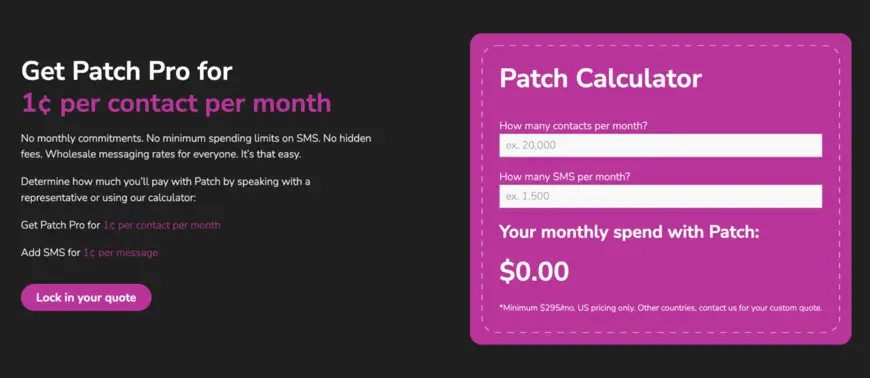 Patch pricing calculator