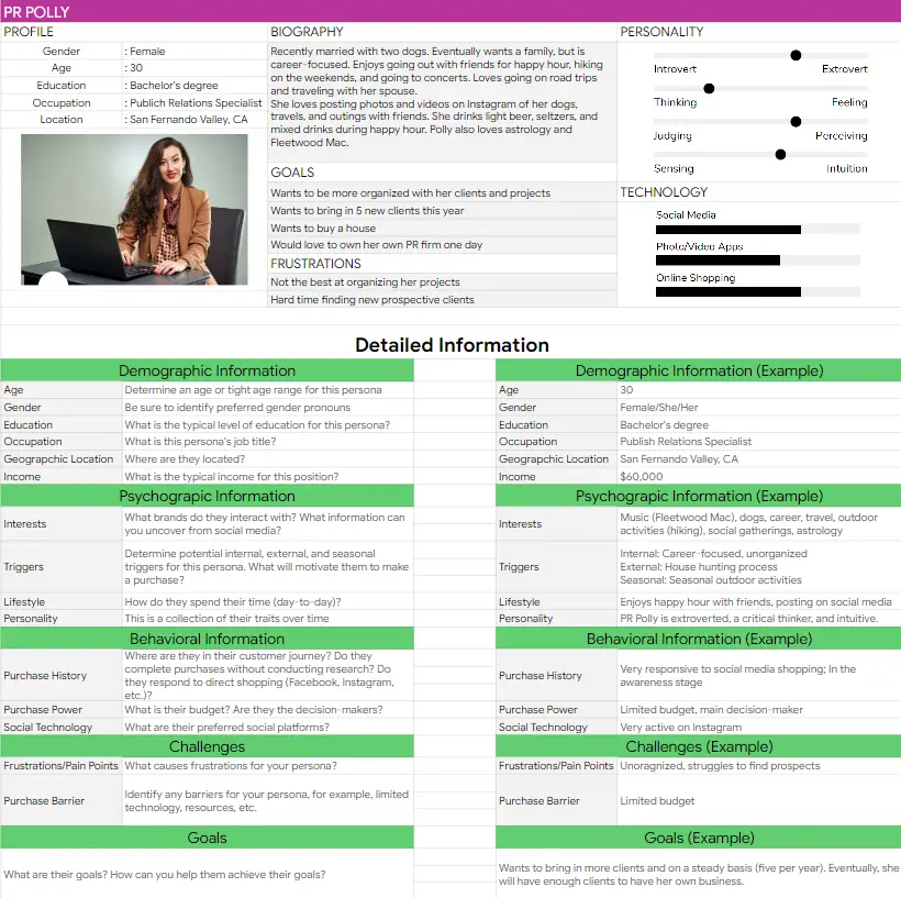 customer profile template